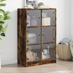 shumee Highboard s dvířky kouřový dub 68x37x109 cm kompozitní dřevo