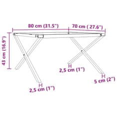 Petromila Nohy ke konferenčnímu stolu X rám 80 x 70 x 43 cm litina