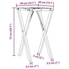 Vidaxl Nohy k jídelnímu stolu X rám 40 x 40 x 73 cm litina