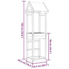 Vidaxl Hrací věž 52,5 x 46,5 x 195 cm impregnované borové dřevo