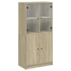 Vidaxl Highboard s dvířky dub sonoma 68 x 37 x 142 cm kompozitní dřevo