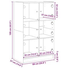 Vidaxl Highboard s dvířky betonově šedý 68x37x109 cm kompozitní dřevo