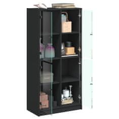 Vidaxl Highboard s dvířky černý 68 x 37 x 142 cm kompozitní dřevo