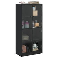 Vidaxl Highboard s dvířky černý 68 x 37 x 142 cm kompozitní dřevo