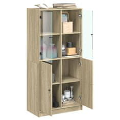 Vidaxl Highboard s dvířky dub sonoma 68 x 37 x 142 cm kompozitní dřevo