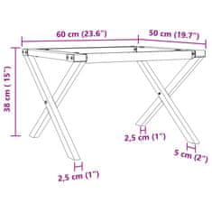 Vidaxl Nohy ke konferenčnímu stolu X rám 60 x 50 x 38 cm litina