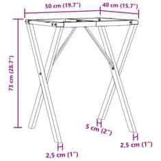 Vidaxl Nohy k jídelnímu stolu X rám 50 x 40 x 73 cm litina
