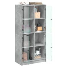 Vidaxl Highboard s dvířky betonově šedý 68x37x142 cm kompozitní dřevo