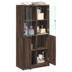 Vidaxl Highboard s dvířky hnědý dub 68 x 37 x 142 cm kompozitní dřevo