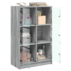 Vidaxl Highboard s dvířky šedý sonoma 68x37x109 cm kompozitní dřevo