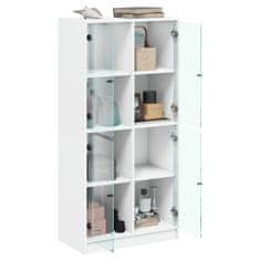 Vidaxl Highboard s dvířky bílý 68 x 37 x 142 cm kompozitní dřevo