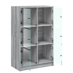 Vidaxl Highboard s dvířky šedý sonoma 68x37x109 cm kompozitní dřevo