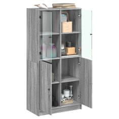 Vidaxl Highboard s dvířky šedý sonoma 68x37x142 cm kompozitní dřevo