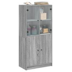 Vidaxl Highboard s dvířky šedý sonoma 68x37x142 cm kompozitní dřevo