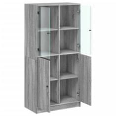 Vidaxl Highboard s dvířky šedý sonoma 68x37x142 cm kompozitní dřevo