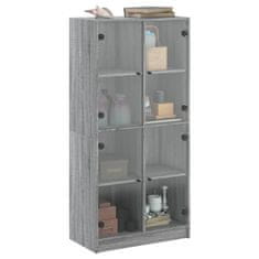 Vidaxl Highboard s dvířky šedý sonoma 68x37x142 cm kompozitní dřevo