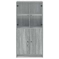 Vidaxl Highboard s dvířky šedý sonoma 68x37x142 cm kompozitní dřevo