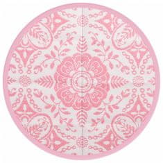 Vidaxl Venkovní koberec růžový Ø 160 cm PP