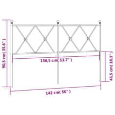 Vidaxl Kovové čelo postele černé 137 cm