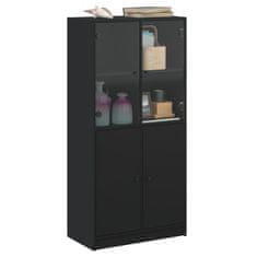 Vidaxl Highboard s dvířky černý 68 x 37 x 142 cm kompozitní dřevo