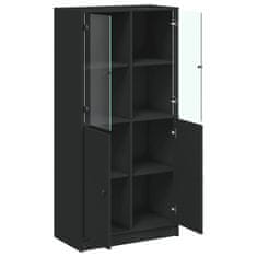 Vidaxl Highboard s dvířky černý 68 x 37 x 142 cm kompozitní dřevo