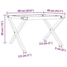 Vidaxl Nohy ke konferenčnímu stolu X rám 60 x 40 x 38 cm litina