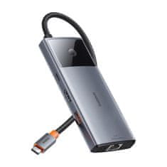 shumee 6v1 HUB adaptér USB-C na USB-A / USB-C / PD / HDMI / RJ-45 černý