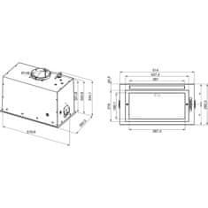 Whirlpool vestavná digestoř WCT3 63F LTK