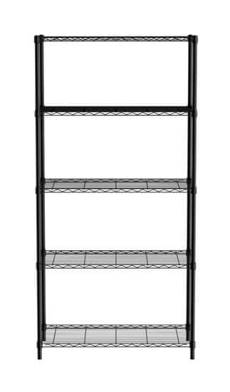 Hendi Úložný regál s 5 policemi, HENDI, Černá, 910x455x(H)1830mm - 812990