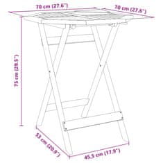 Petromila Skládací zahradní stůl Ø 70 x 75 cm masivní akáciové dřevo