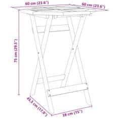 Petromila Skládací zahradní stůl Ø 60 x 75 cm masivní akáciové dřevo