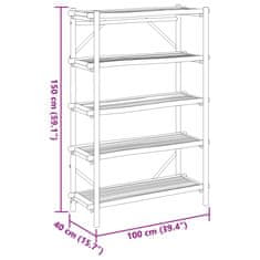 Vidaxl Regál s 5 policemi 100 x 40 x 150 cm bambus