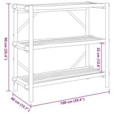 Vidaxl Regál se 3 policemi 100 x 40 x 90 cm bambus