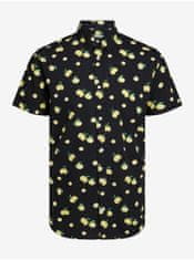 Jack&Jones Černá pánská vzorovaná košile s krátkým rukávem Jack & Jones Sunshade S