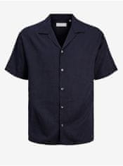 Jack&Jones Tmavě modrá pánská košile s krátkým rukávem Jack & Jones Aaron S