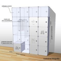 KONDELA Dětská modulární skříň modrá, dětský vzor FRIN
