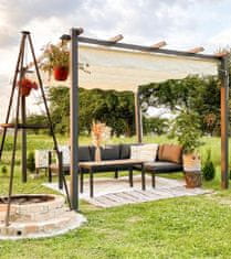 nabbi Hliníková pergola Handan 300x300 cm - černá/béžová