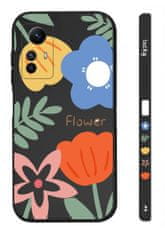 TopQ Kryt Design Xiaomi Redmi Note 12S Malované květy černý 123276