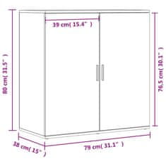 Vidaxl Příborníky 2 ks hnědý dub 79 x 38 x 80 cm kompozitní dřevo