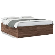 shumee Rám postele hnědý dub 200 x 200 cm kompozitní dřevo