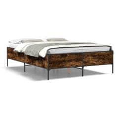 shumee Rám postele kouřový dub 120 x 200 cm kompozitní dřevo a kov