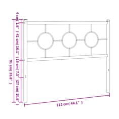 Vidaxl Kovové čelo postele černé 107 cm