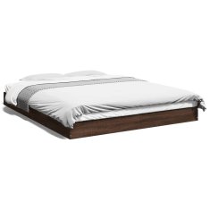 shumee Rám postele hnědý dub 150 x 200 cm kompozitní dřevo