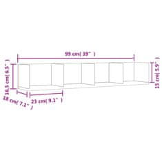 Vidaxl Nástěnné skříňky 2 ks dub sonoma 99x18x16,5 cm kompozitní dřevo