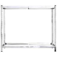 Vidaxl 2patrové regály na pneumatiky 4 ks stříbrné 110x40x110 cm ocel