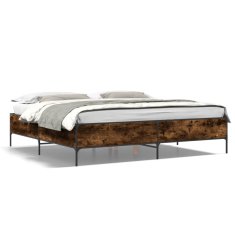 shumee Rám postele kouřový dub 180 x 200 cm kompozitní dřevo a kov
