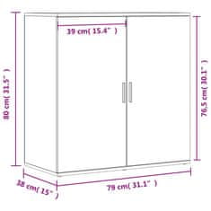 Vidaxl Příborník hnědý dub 79 x 38 x 80 cm kompozitní dřevo