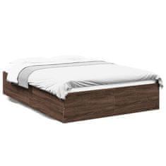 shumee Rám postele hnědý dub 140 x 190 cm kompozitní dřevo