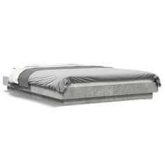 shumee Rám postele s LED osvětlením betonově šedý 140x200 cm kompozit