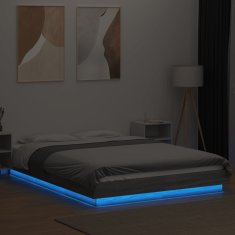 Petromila Rám postele s LED osvětlením šedý sonoma 135 x 190 cm kompozit